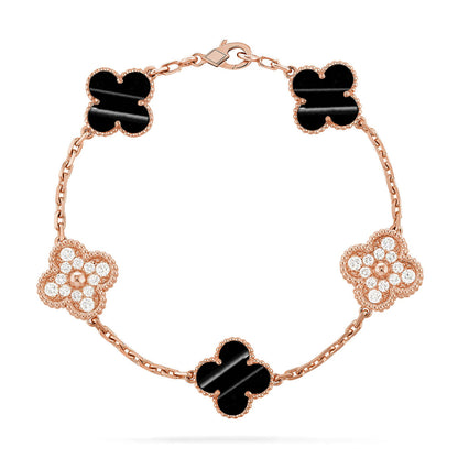 [Leaves]LUCKY CLOVER 5-MOTIF BRACELET - PULSE STONE COLLECTION