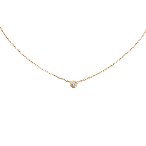 [Leaves]LOVE SCREW PENDANT SINGLE DIAMOND NECKLACE