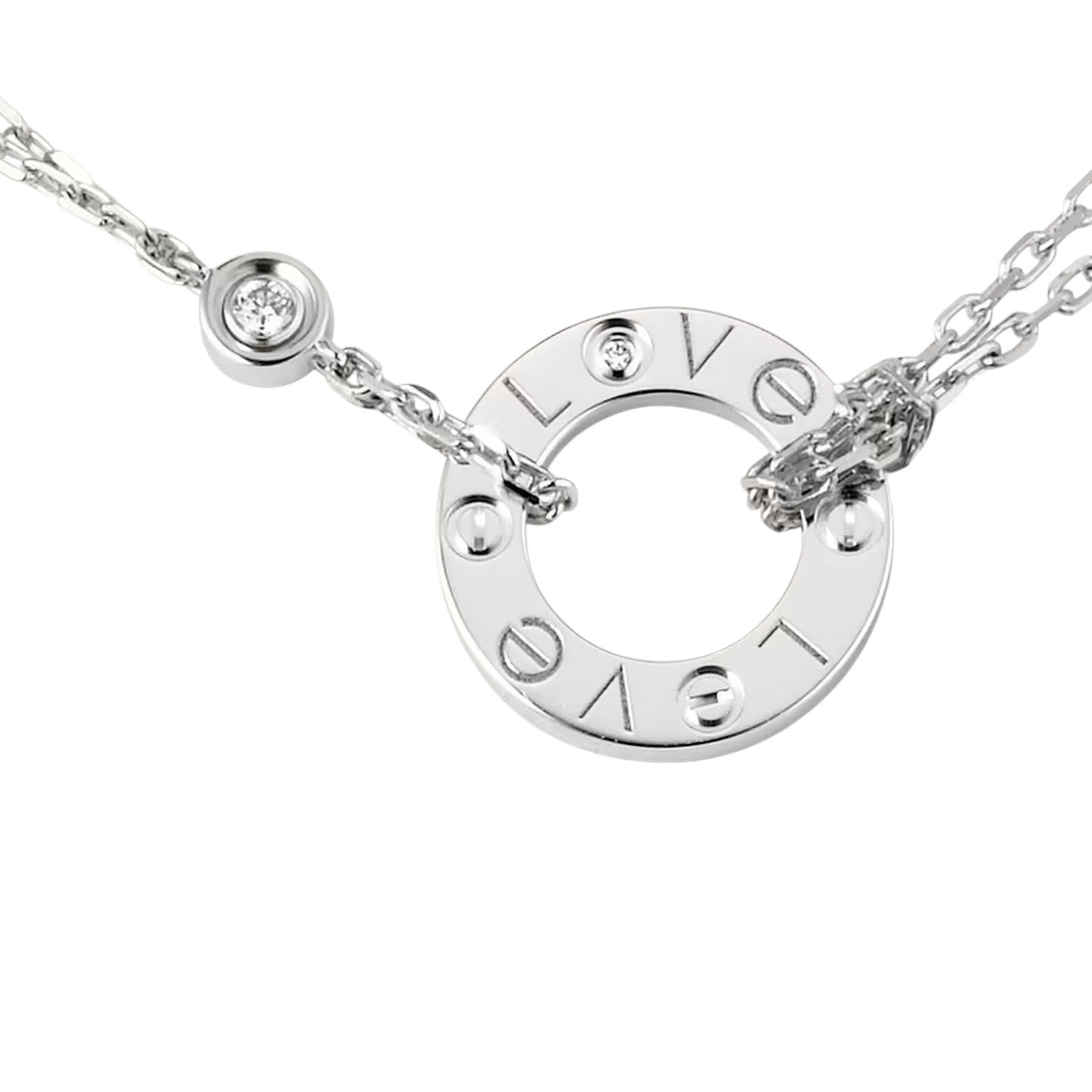 [Leaves]LOVE CIRCULAR PENDANT 2-DIAMOND NECKLACE