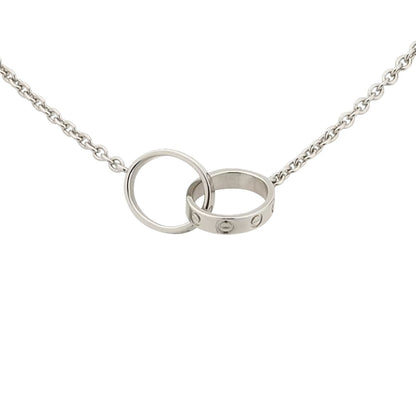[Leaves]LOVE DOUBLE-RING INTERLOCKED NECKLACE