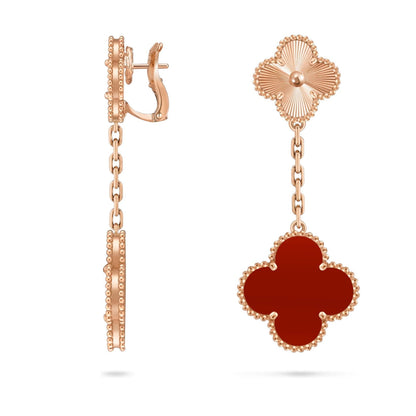 [Leaves]CLOVER DUAL-MOTIF STATEMENT STUD EARRINGS - DOUBLE-CHARM COLLECTION