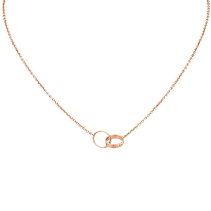 [Leaves]LOVE DOUBLE-RING INTERLOCKED NECKLACE