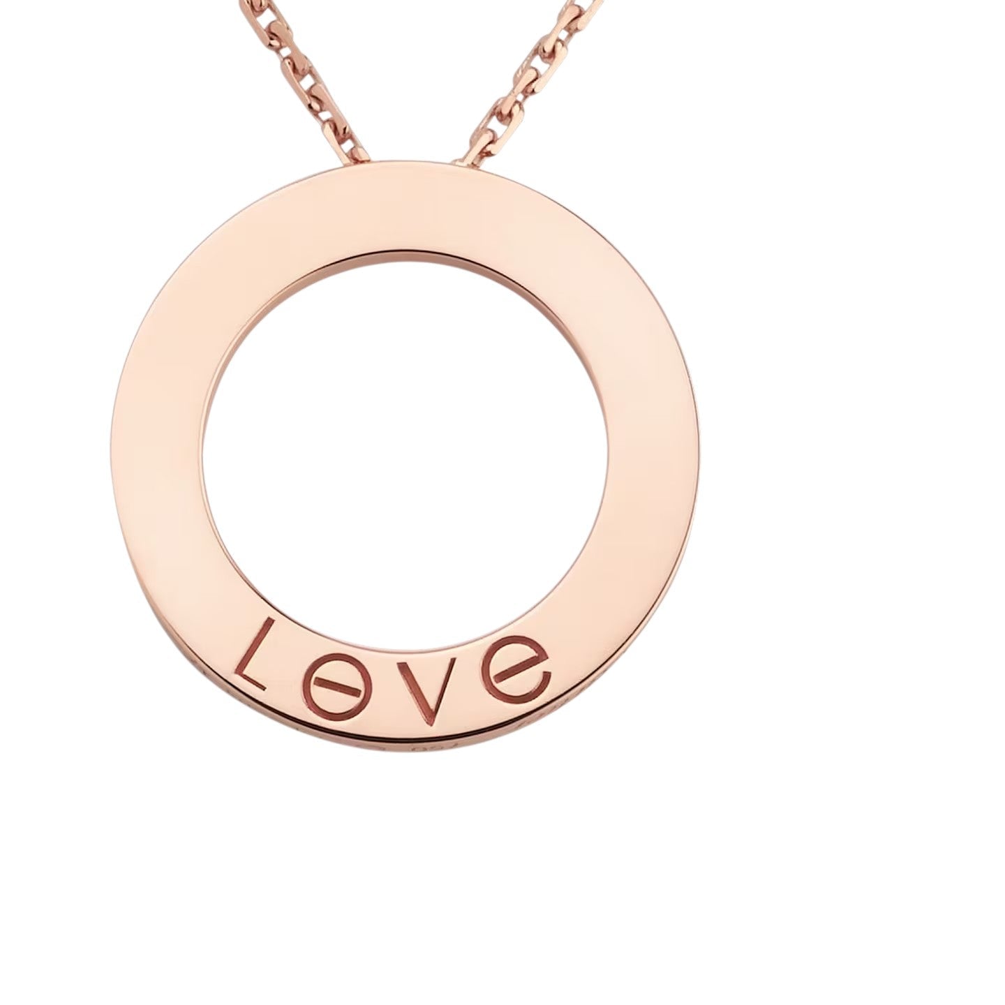 [Leaves]LOVE LARGE CIRCULAR PENDANT NECKLACE