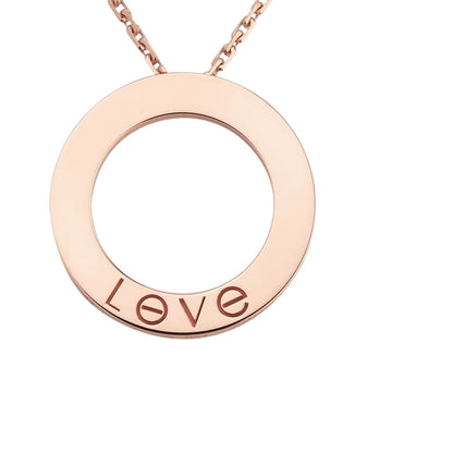 [Leaves]LOVE LARGE CIRCULAR PENDANT NECKLACE