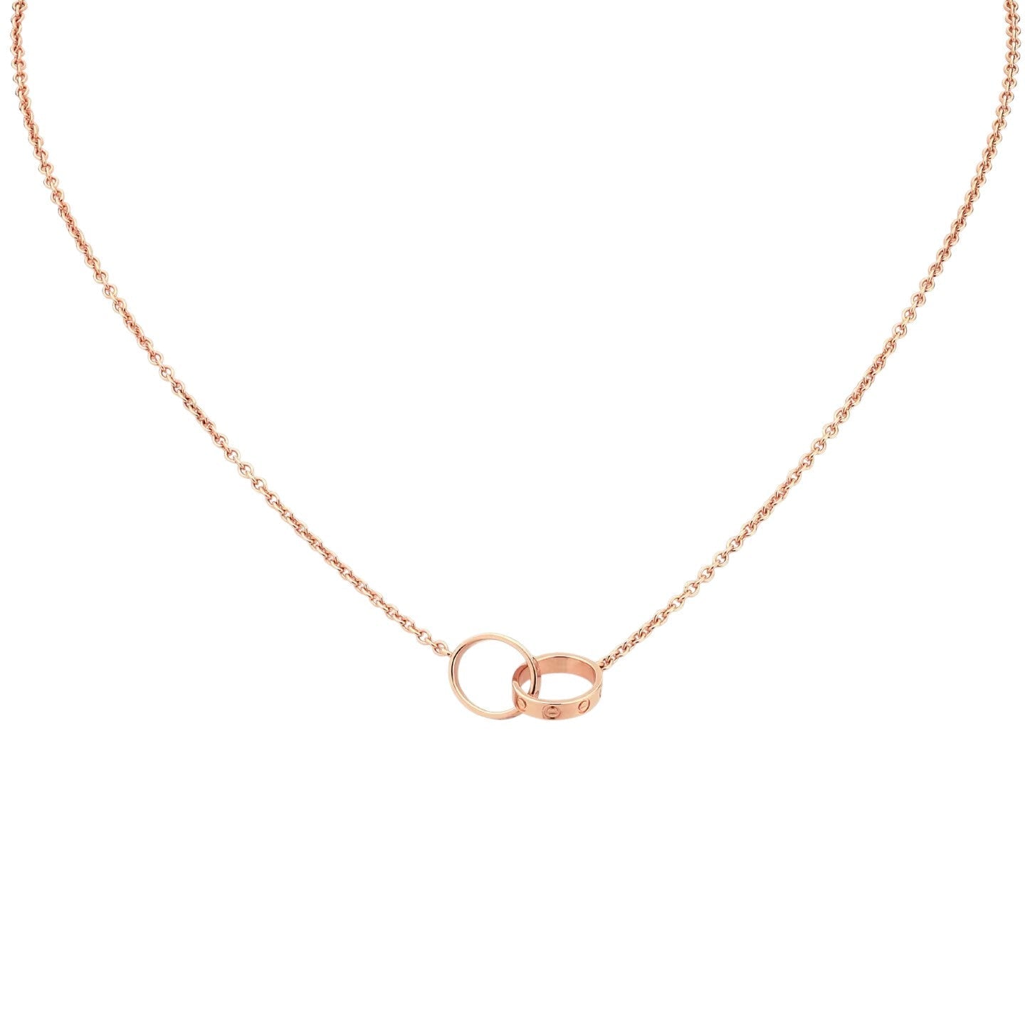 [Leaves]LOVE DOUBLE-RING PENDANT NECKLACE