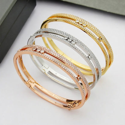 [Leaves]MOVE ROMANE PAVÉ DIAMOND BANGLE BRACELET