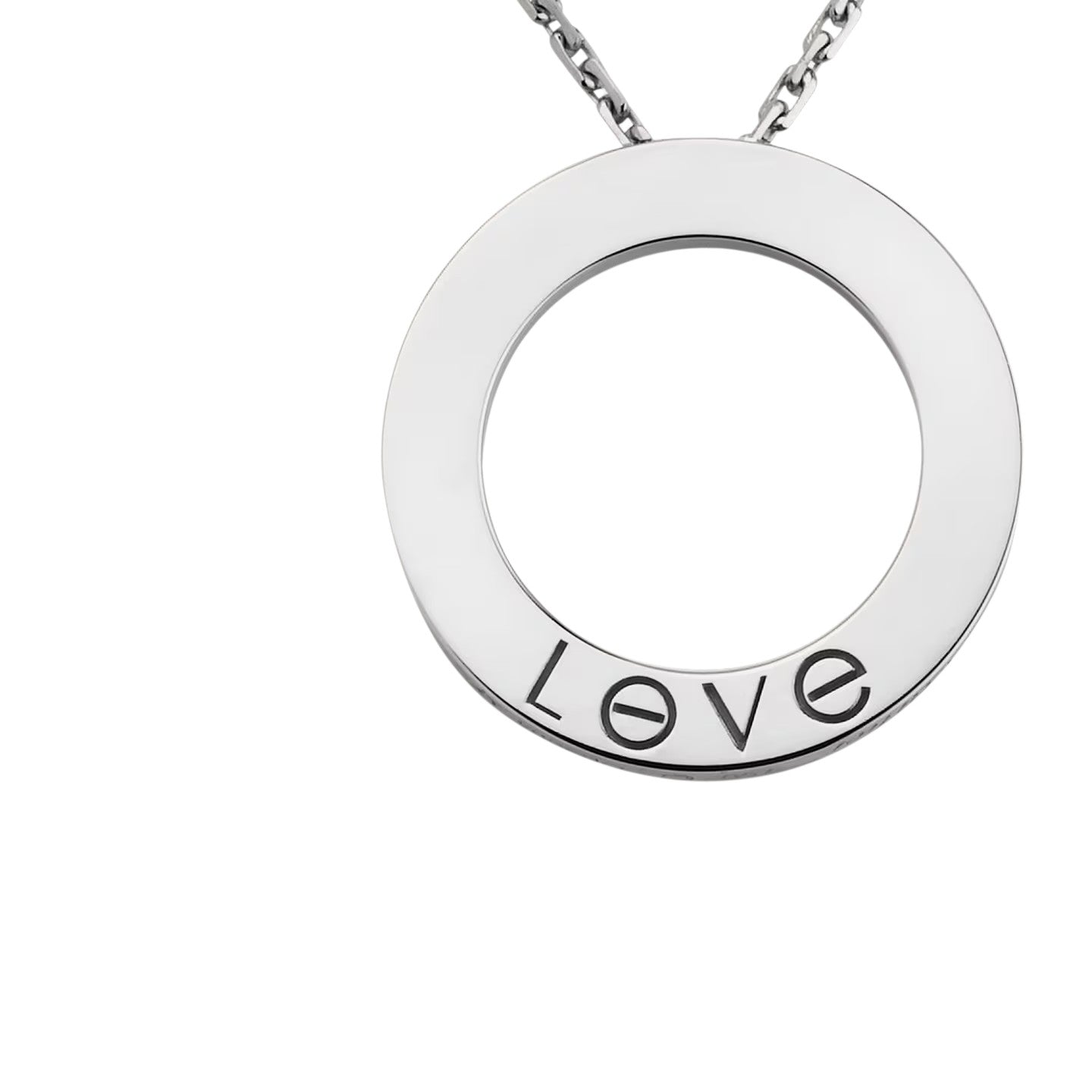 [Leaves]LOVE LARGE CIRCULAR PENDANT NECKLACE