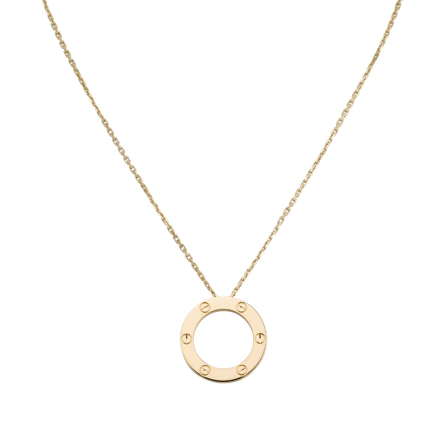 [Leaves]LOVE LARGE CIRCULAR PENDANT NECKLACE