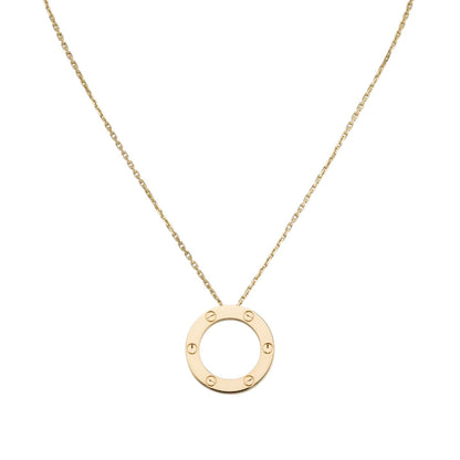 [Leaves]LOVE LARGE CIRCULAR PENDANT NECKLACE