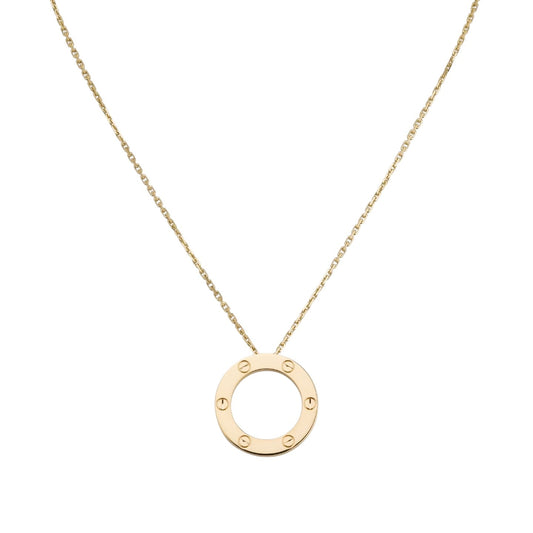 [Leaves]LOVE LARGE CIRCULAR PENDANT NECKLACE