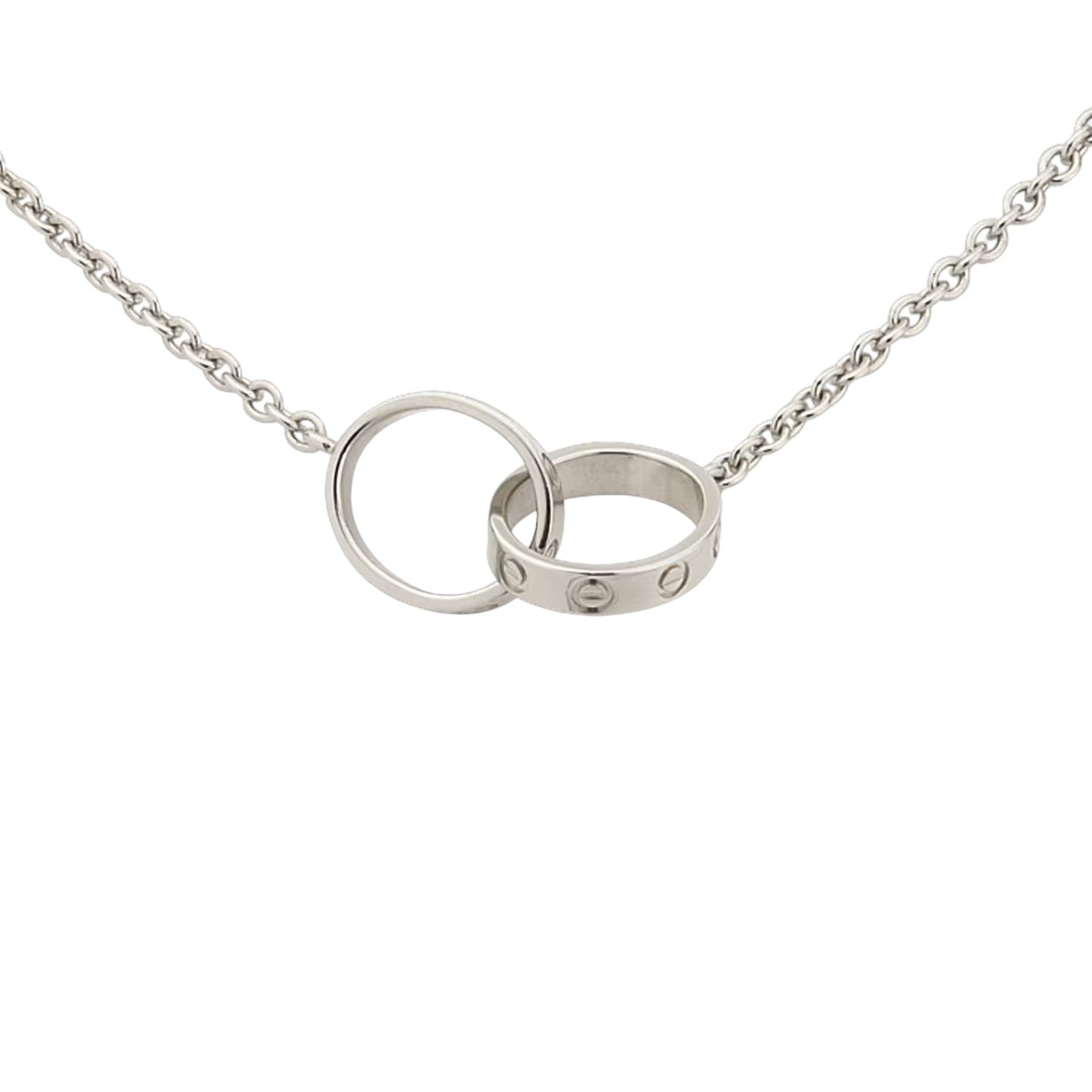 [Leaves]LOVE DOUBLE-RING PENDANT NECKLACE