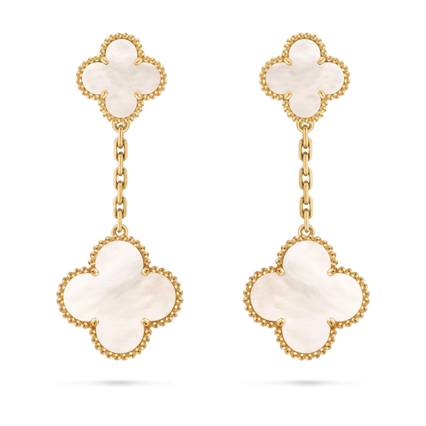 [Leaves]CLOVER DUAL-MOTIF STATEMENT STUD EARRINGS - DOUBLE-CHARM COLLECTION
