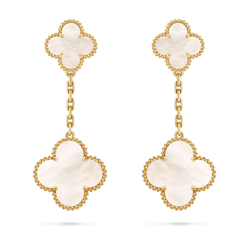 [Leaves]CLOVER DUAL-MOTIF STATEMENT STUD EARRINGS - DOUBLE-CHARM COLLECTION