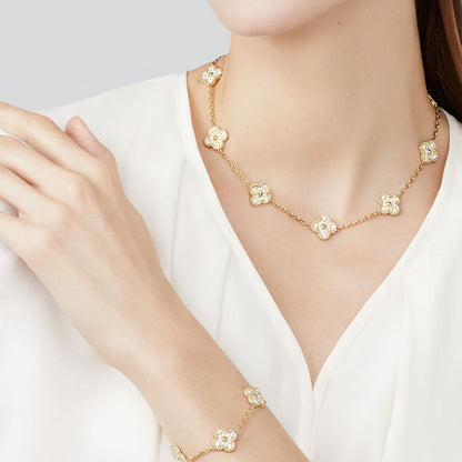 [Leaves]CLOVER 10 MOTIFS DIAMOND NECKLACE