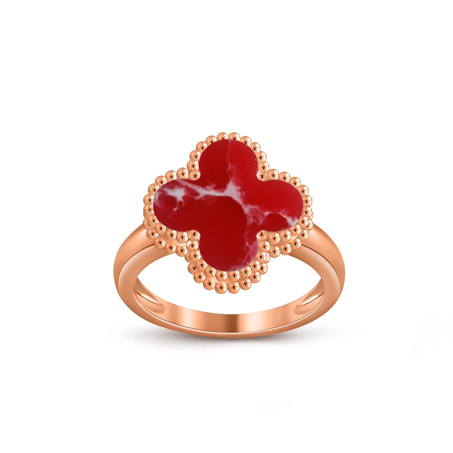 [Leaves]LUCKY CLOVER VINTAGE ROSE GOLD RING COLLECTION