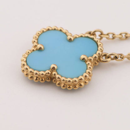 [Leaves]CLOVER 15MM VINTAGE TURQUOISE NECKLACE