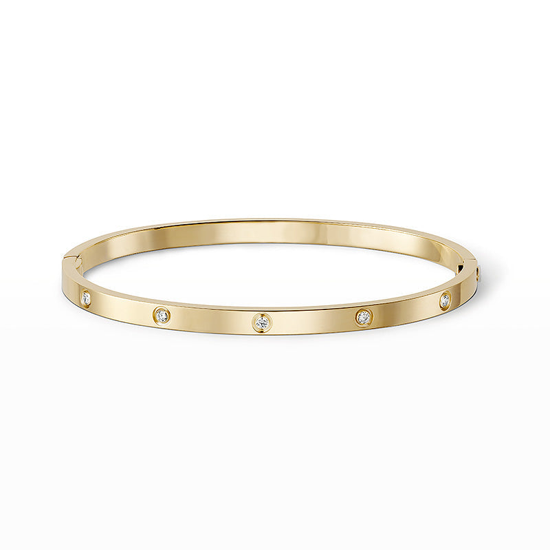[Leaves]LOVE 3.65MM SMALL MODEL BANGLE - 10-DIAMOND