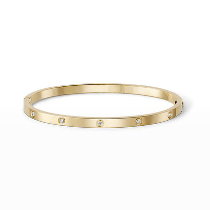 [Leaves]LOVE 3.65MM SMALL MODEL BANGLE - 10-DIAMOND