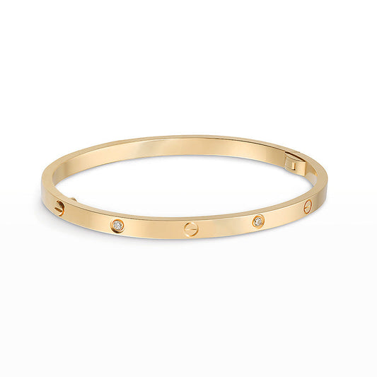 [Leaves]LOVE 3.65MM SMALL MODEL BANGLE - 6-DIAMOND