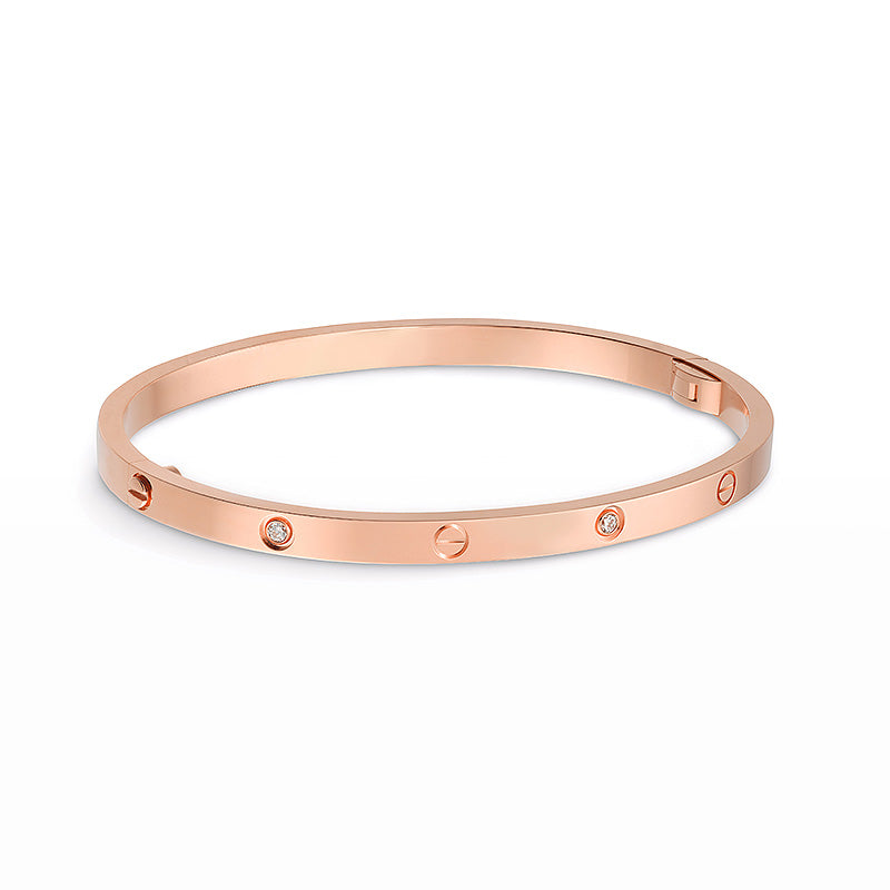 [Leaves]LOVE 3.65MM SMALL MODEL BANGLE - 6-DIAMOND