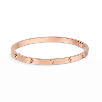 [Leaves]LOVE 3.65MM SMALL MODEL BANGLE - 6-DIAMOND
