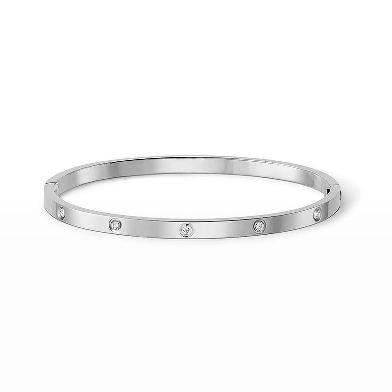 [Leaves]LOVE 3.65MM SMALL MODEL BANGLE - 10-DIAMOND