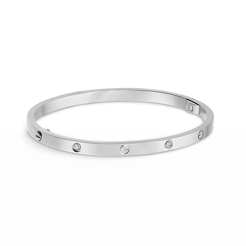 [Leaves]LOVE 3.65MM SMALL MODEL BANGLE - 6-DIAMOND