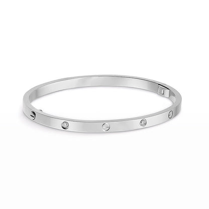 [Leaves]LOVE 3.65MM SMALL MODEL BANGLE - 6-DIAMOND