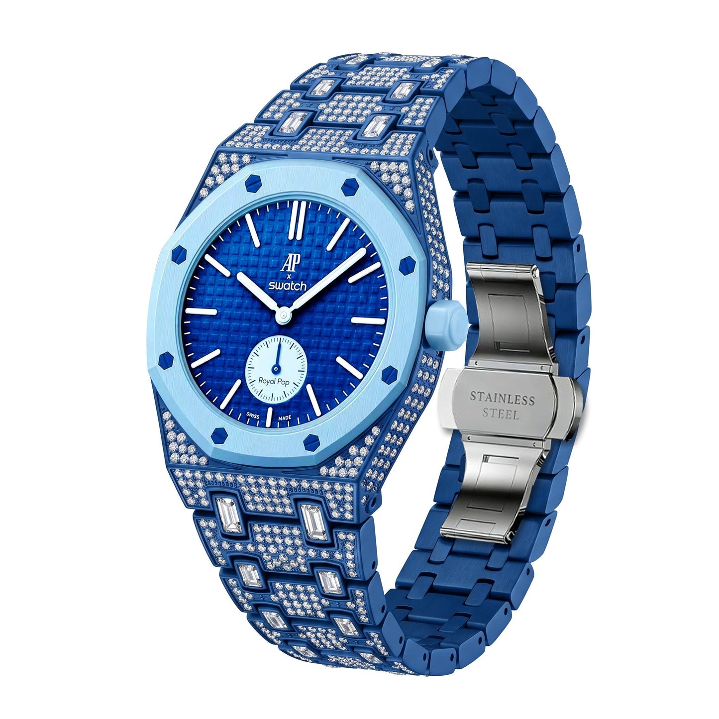 [Leaves]Royal Oak Pop Exclusive Bioceramic Case & Bioceramic Strap Full Diamond