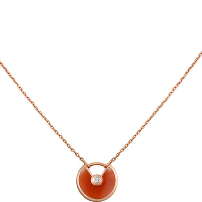 [Leaves]AMULETTE GOLD CARNELIAN ONYX NECKLACE