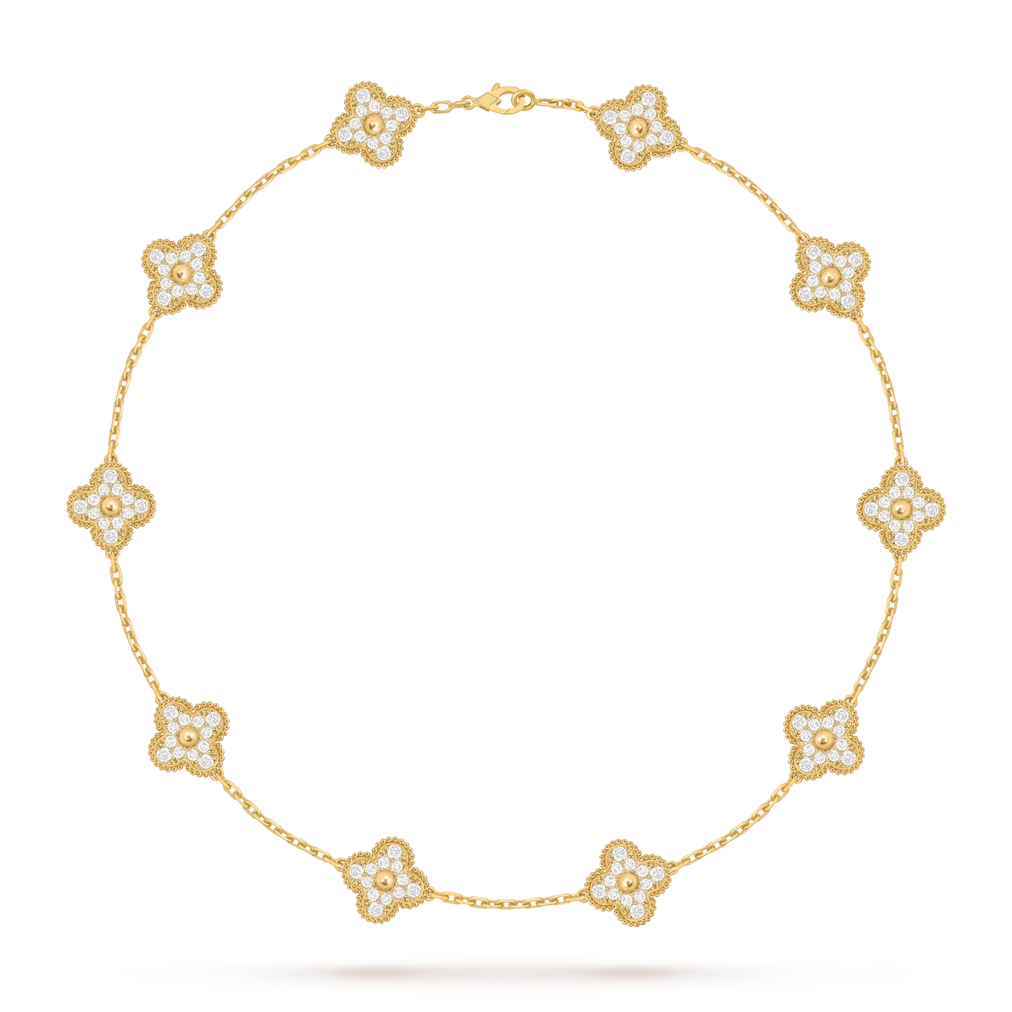 [Leaves]CLASSIC LUCKY 10-MOTIF CLOVER NECKLACE GOLD COLLECTION