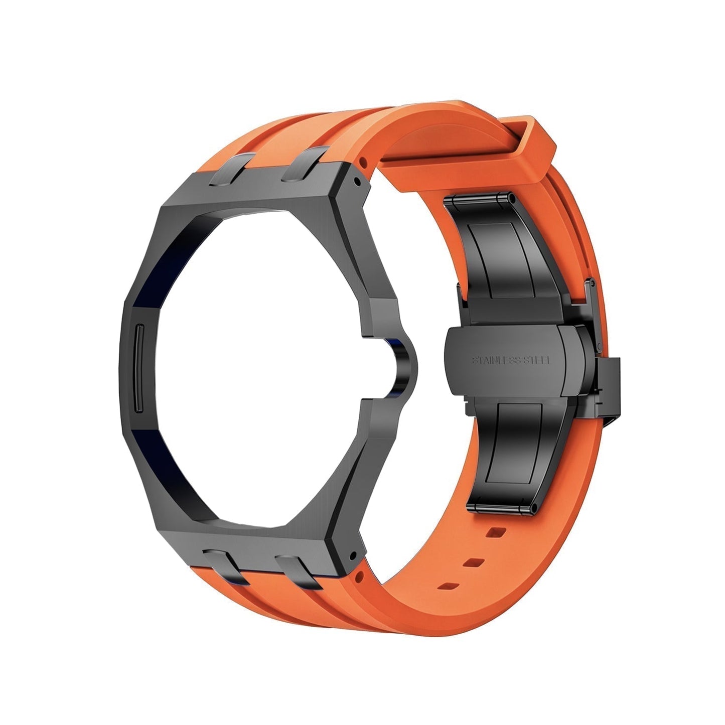 [Leaves]OAK POP BLACK STEEL CASE & SILICONE STRAP
