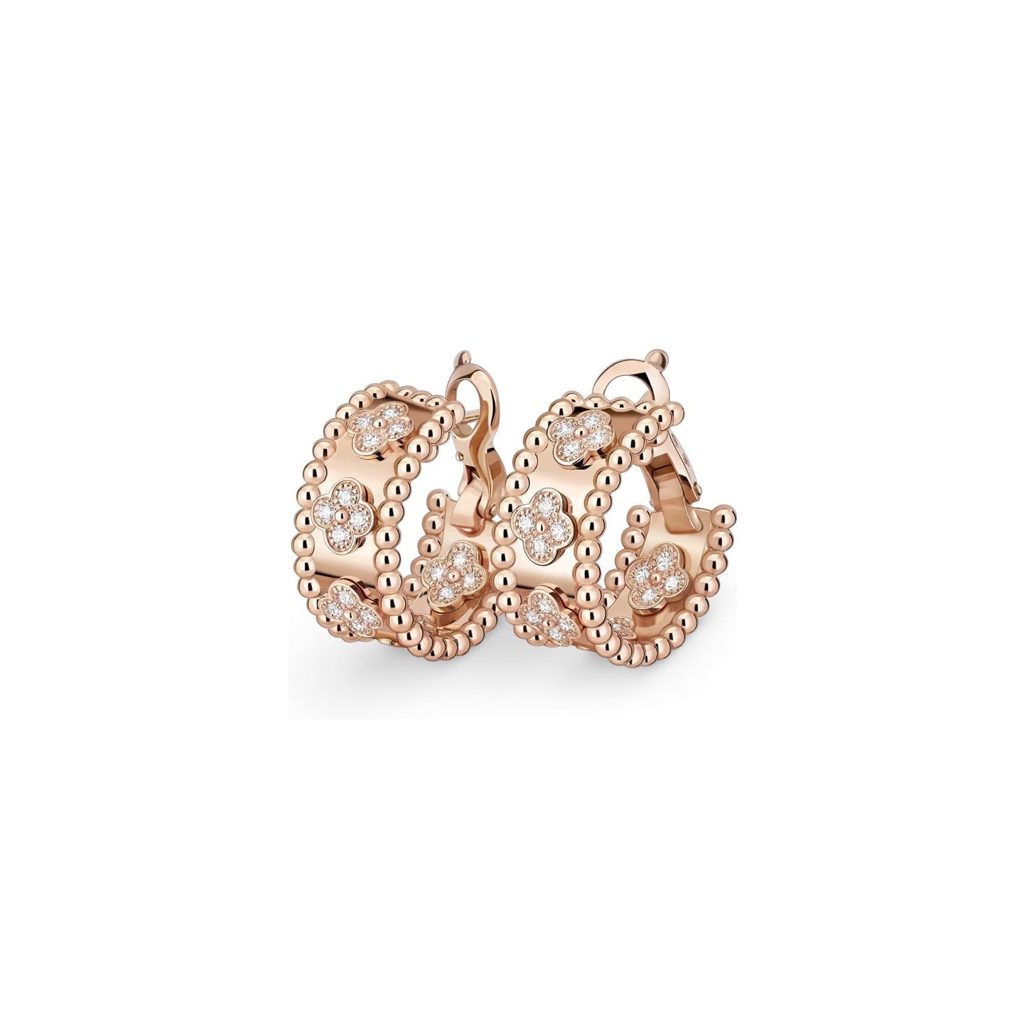 [Leaves]KALEIDOSCOPE CLOVER HOOP EARRINGS