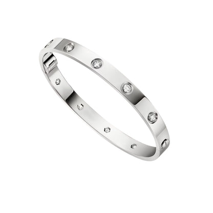 [Leaves]CLASSIC 6.1MM LOVE SINGLE-SCREW CLOSURE BANGLE - 10-DIAMOND