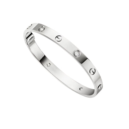 [Leaves]CLASSIC 6.1MM LOVE SINGLE-SCREW CLOSURE BANGLE - 4-DIAMOND