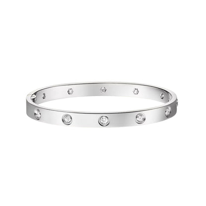 [Leaves]CLASSIC 6.1MM LOVE SINGLE-SCREW CLOSURE BANGLE - 10-DIAMOND
