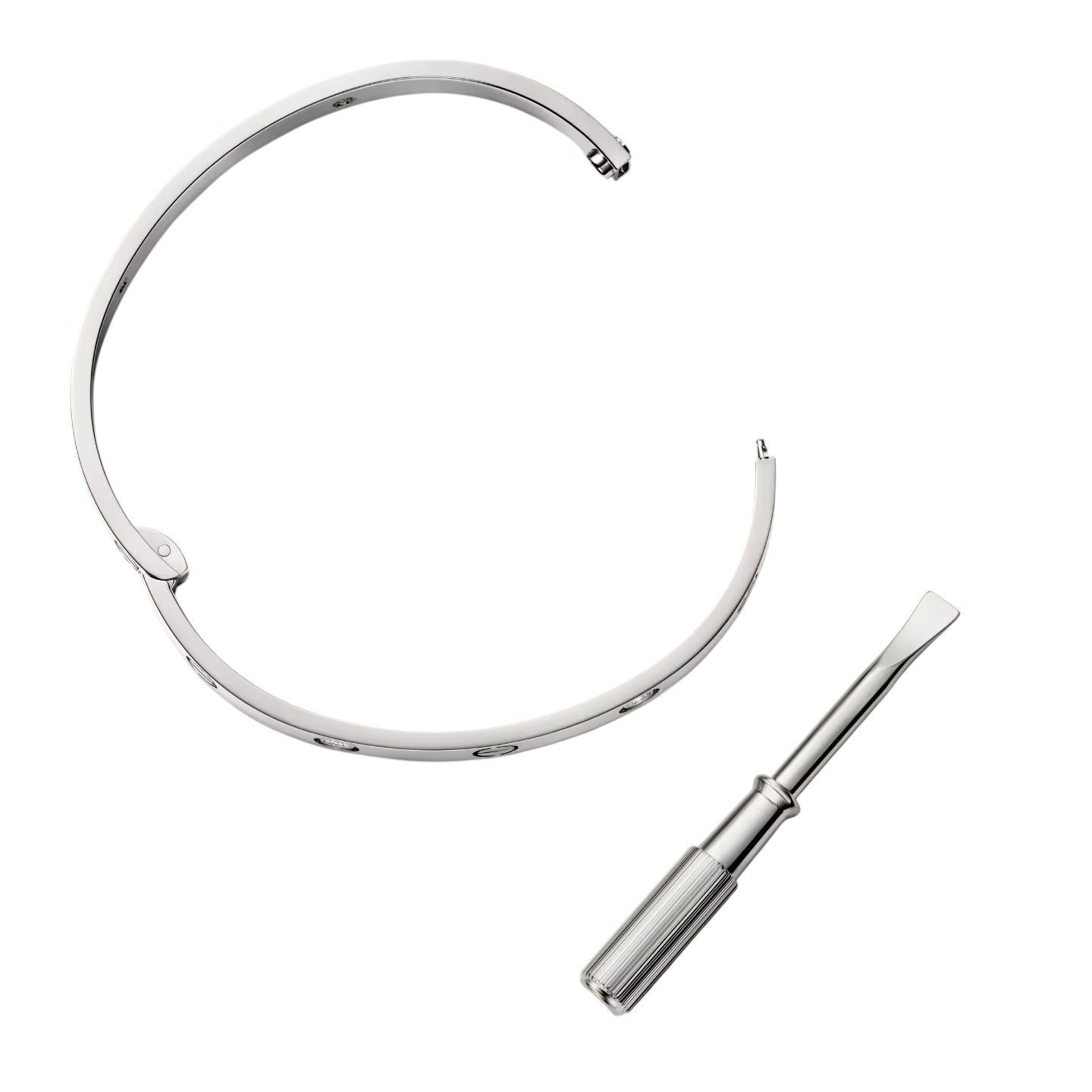 [Leaves]CLASSIC 6.1MM LOVE SINGLE-SCREW CLOSURE BANGLE - 4-DIAMOND