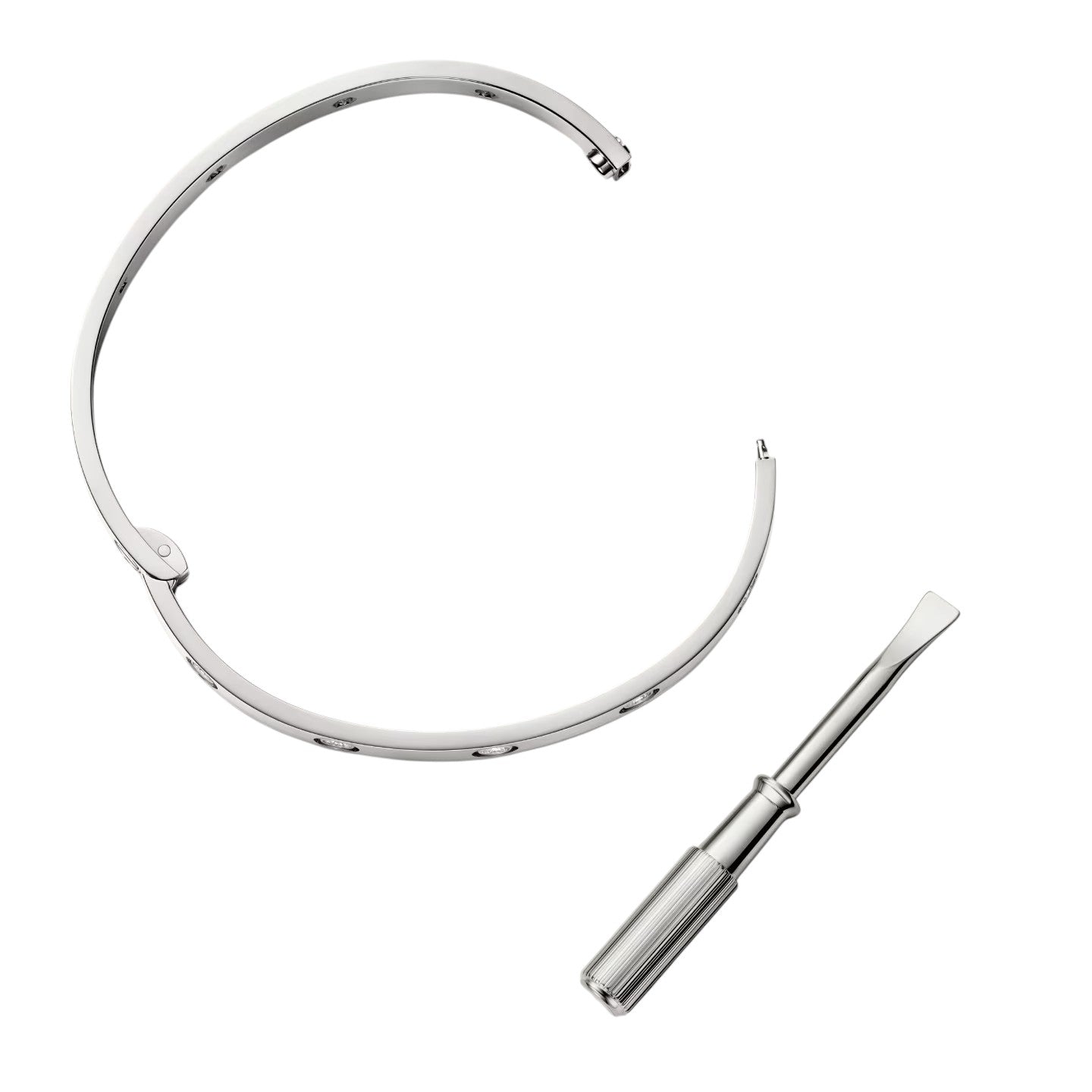 [Leaves]CLASSIC 6.1MM LOVE SINGLE-SCREW CLOSURE BANGLE - 10-DIAMOND