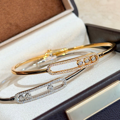 [Leaves]MOVE PAVÉ DIAMOND BANGLE BRACELET M