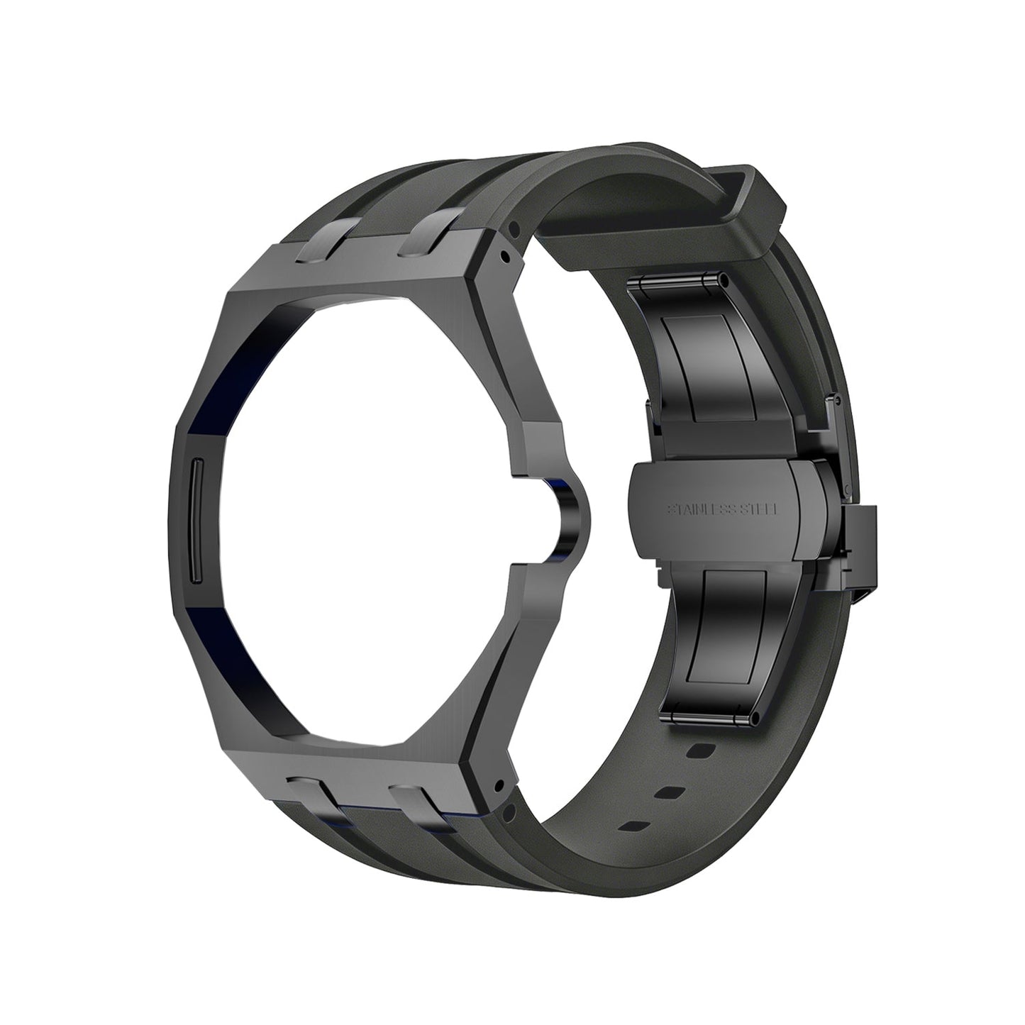 [Leaves]OAK POP BLACK STEEL CASE & SILICONE STRAP