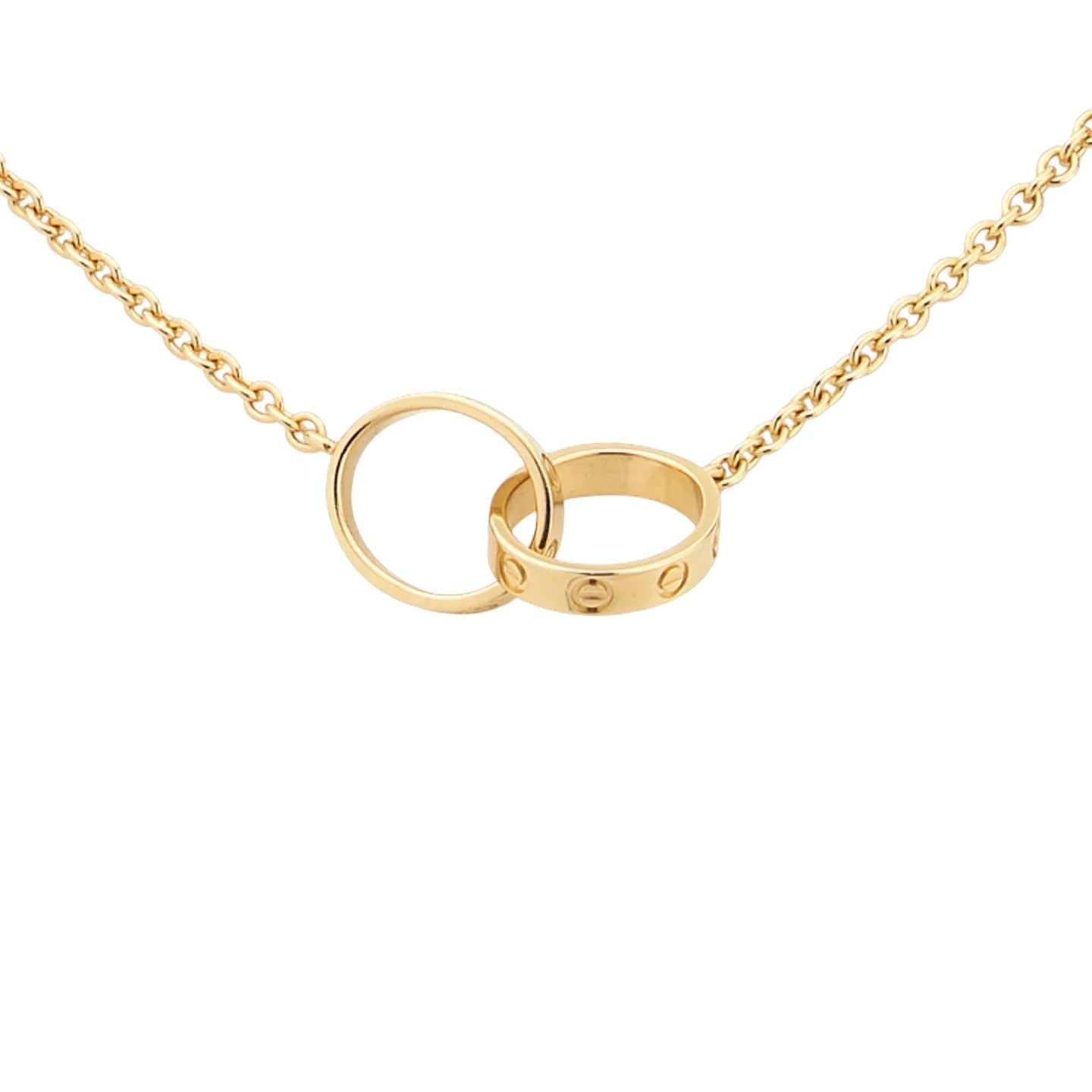 [Leaves]LOVE DOUBLE-RING PENDANT NECKLACE
