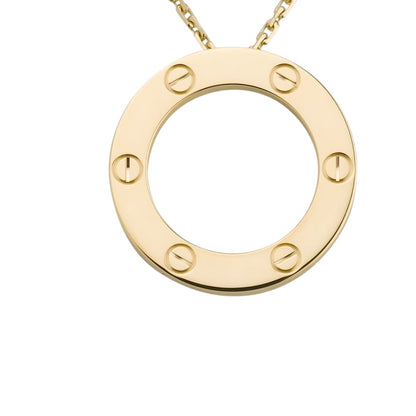 [Leaves]LOVE LARGE CIRCULAR PENDANT NECKLACE