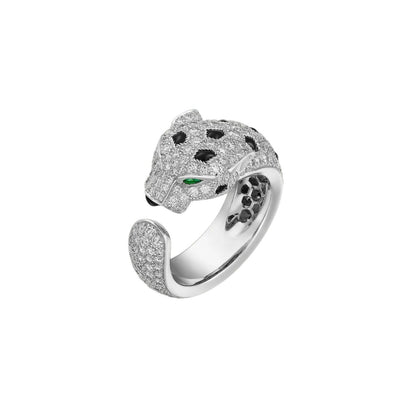 [Leaves]PANTHÈRE DE DIAMOND HALF-PAVÉ MEDIUM RING