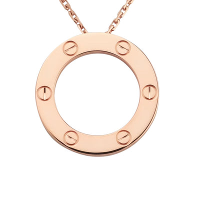 [Leaves]LOVE LARGE CIRCULAR PENDANT NECKLACE