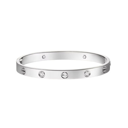 [Leaves]CLASSIC 6.1MM LOVE SINGLE-SCREW CLOSURE BANGLE - 4-DIAMOND
