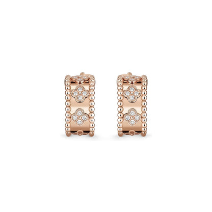 [Leaves]KALEIDOSCOPE CLOVER HOOP EARRINGS