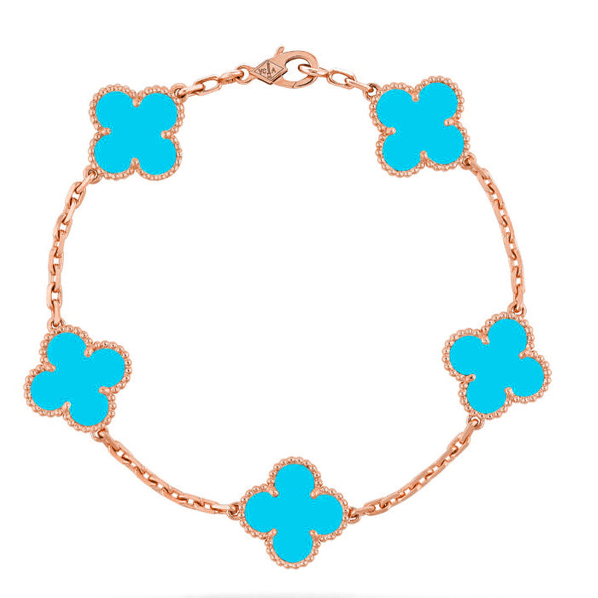[Leaves]LUCKY CLOVER 5-MOTIF BRACELET - TURQUOISE COLLECTION
