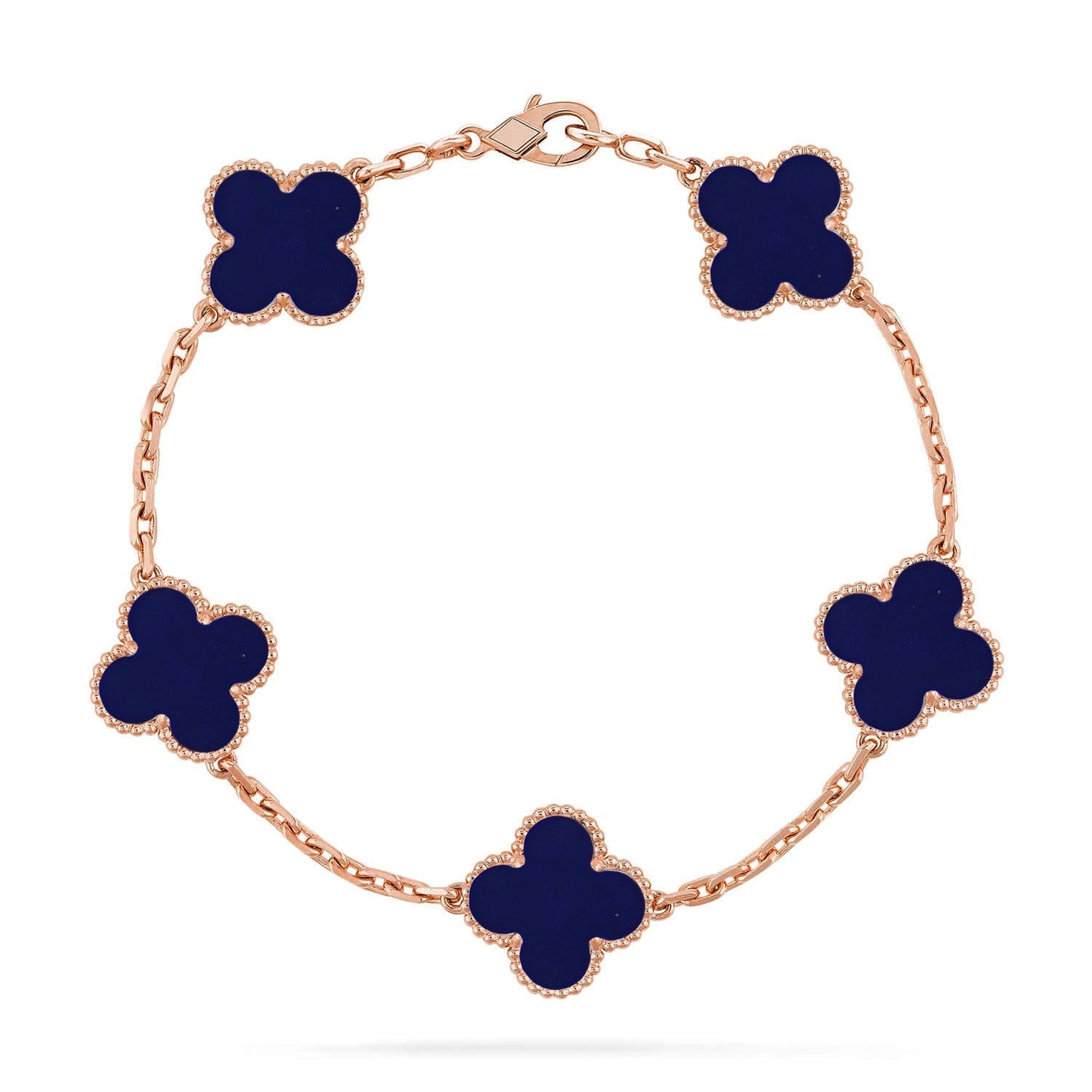 [Leaves]LUCKY CLOVER 5-MOTIF BRACELET - LAPIS LAZULI COLLECTION