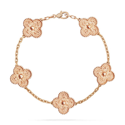 [Leaves]LUCKY CLOVER 5-MOTIF BRACELET - BRONZING