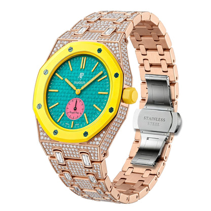 [Leaves]Royal Oak Pop Exclusive Bioceramic Case & Bioceramic Strap Full Diamond